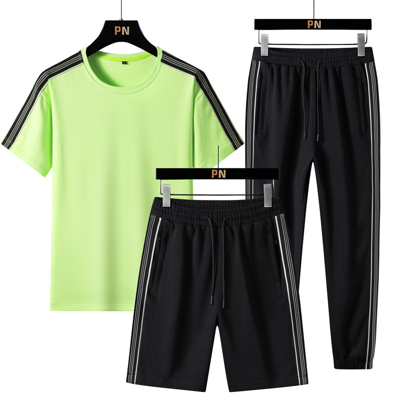 Verano nuevo estilo suelto tendencia hombre estilo Hong Kong camiseta de manga corta deporte de dos piezas marca de moda traje casual hombres y mujeres