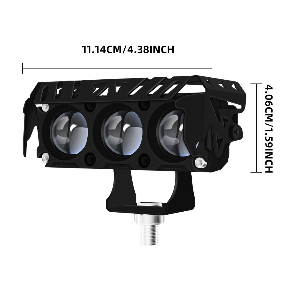 Cross-Border Hot-Selling Motorcycle Spotlight Led Car Light Yellow and White Far and Near Light External Electric Motorcycle Front Spotlight