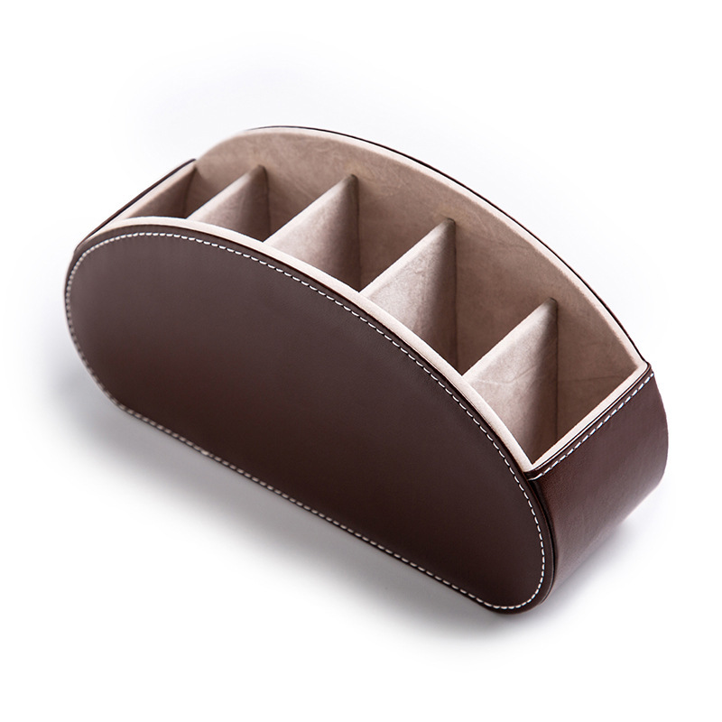 Suministros para el hogar sala de estar caja de almacenamiento de cosméticos caja de almacenamiento de cuero de escritorio de oficina de acabado PU caja al por mayor