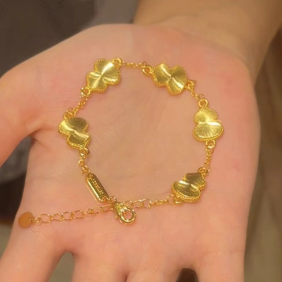 Exquisite Gold Laser Gourd Bracelet For Her Jewelry Gift_voghion.com