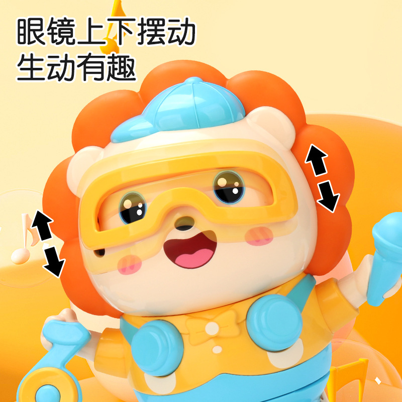 El mismo bailado eléctrico lindo cerdo música luces oscilantes dibujos animados pelo de león cerdo juguetes para niños al por mayor