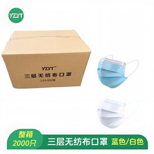 A Whole Box of 2000 Disposable Masks, Three-Layer Non-Woven Fabric, Dust-Proof, Special for Catering and Food, Melt-Blown Fabric Protection