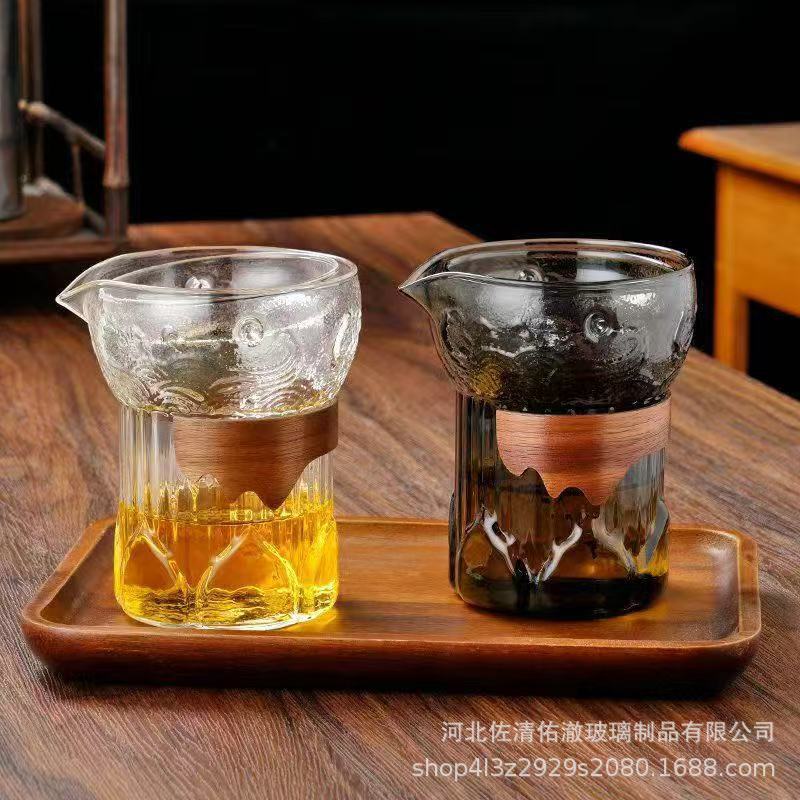 高颜值旋转公道杯小青柑专用泡茶壶玻璃孔过滤茶水分离冲泡器|undefined