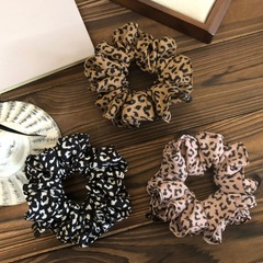 复古豹纹大肠发圈高弹力耐用头绳女生高级感丸子头高马尾发圈饰品