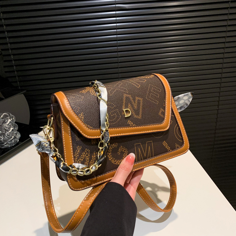 Laukut Presbyopia Väri Kontrasti Ketju Silkki Huivi Naisten Laukku Aasin kirjain kevyt ylellinen lähettilaukku rajat ylittävä yksiosainen toimitus käsilaukku_voghion.com