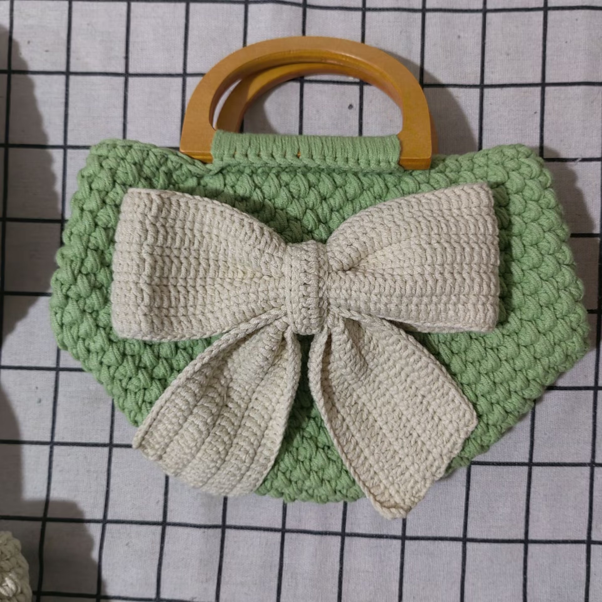 Estilo elegante Sheffield línea gancho tejido gran bolso de fresa bolso de teléfono móvil regalo de vacaciones de la familia hecha a mano