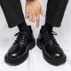 Cross-border Small Explosions Casual Leather Shoes Autumn Breathable Thick-soled British Style All-match Non-slip Soft-soled Work Board Trendy Shoes