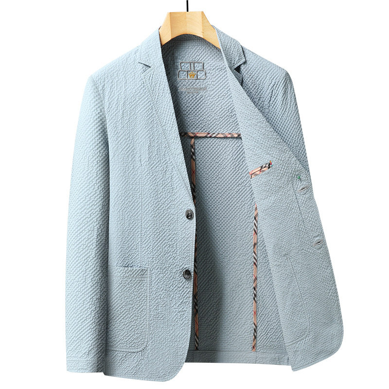 Áo vest nam nhanh khô dáng ôm body, vải gân thun co giãn, chống nhăn, chống nắng, tay dài — Màu trắng, Màu xanh lam nhạt, Màu xám, Xanh lam đậm