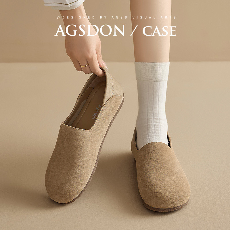 Augustion Boken Shoes Mujer 2025 Nuevo verano Dos ropa Casual Suela suave Un pie Zapatos planos Madre Tendencia