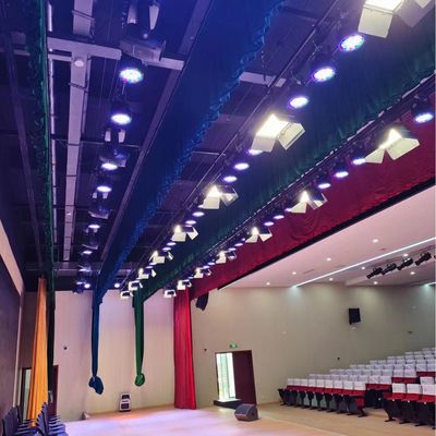 遥控升降开合金丝绒轨道伺服电机幕布吊杆阻燃透明全息纱幕不倒绒