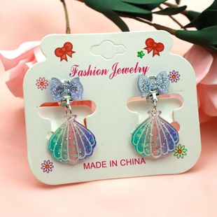 Children's jewelry Korean style children's fruit earrings acrylic children's ear clip without pierced Girls cute eardrops anti-pain