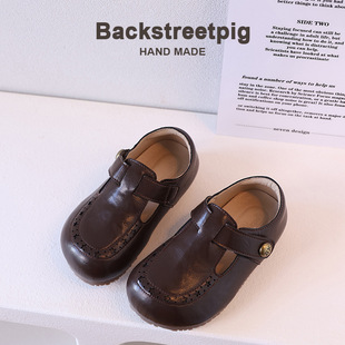 Cross-Border Wholesale Children's Small Leather Shoes, Fashionable and Stylish Black Baby Shoes, Non-Slip and Versatile Boys' Shoes, Versatile Korean Version