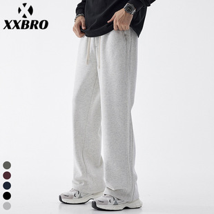 xxbro Men's# Summer American Style Trendy Brand Knitted Three-Bar Straight Pants Sports Elastic Casual Pants Student Sweater