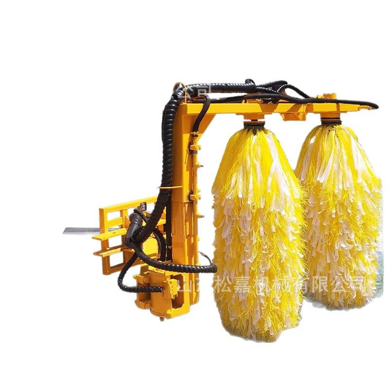 Máquina de limpieza de valla de protección de venta directa de doble cepillo desmontable para vehículo de limpieza automática montado en el vehículo