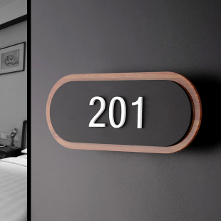 Zg High-end 3D Three-dimensional House Number Plate Home Acrylic Thickened Residential Digital Brand Hotel Apartment Bag