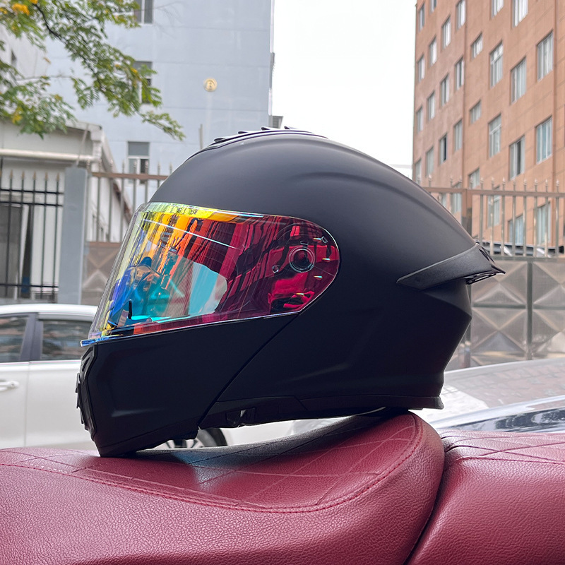 Orz casco de coche eléctrico masculino y femenino casco de verano doble espejo trasero medio completo personalidad cuatro estaciones pareja Bluetooth