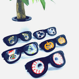 跨境EL新拍LED发光眼镜发光片眼镜节日派对化妆舞会夜店发光道具