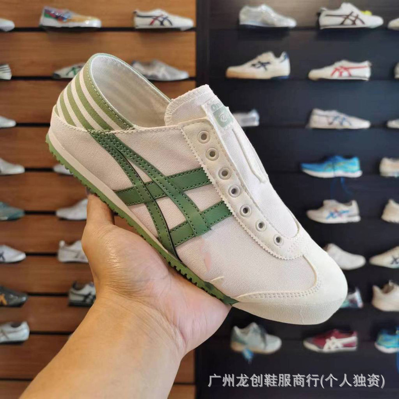 Putian Original Onitsuka Tiger Mexico66 Slip-On Canvas Shoes No Laces No-Tie Couple's Style