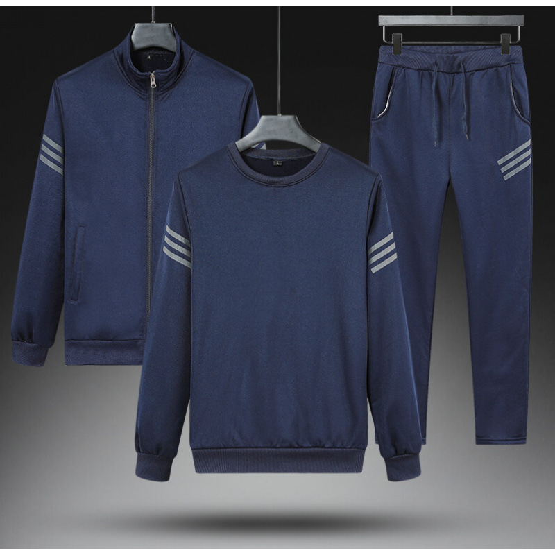Primavera y otoño nuevos trajes deportivos para correr hombres cardigans pantalones largos de tres piezas set set set set de mediana edad set casual