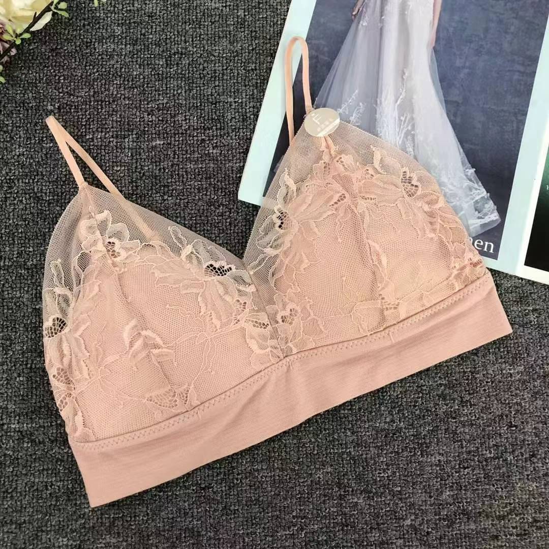 Nueva copa fija de encaje, chaleco de alta calidad, bra de yoga sin anillo de acero, ropa interior deportiva, mujer al por mayor