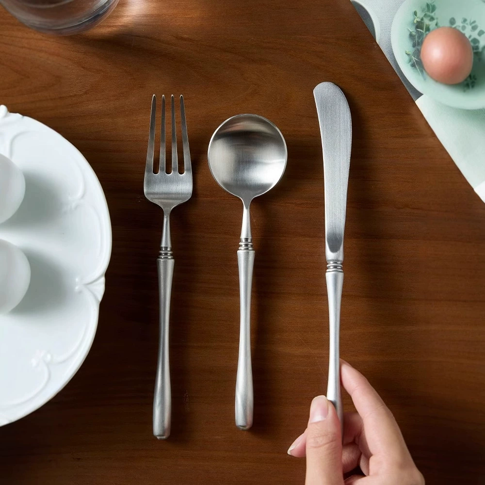 Korean matte set stainless steel, coffee tableware for hotel