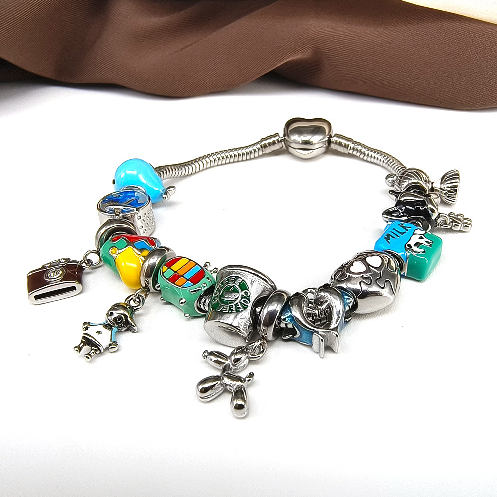 Titanium Steel Material Geometric Pattern Simple Style Classic Style Geometric Titanium Steel Bracelets