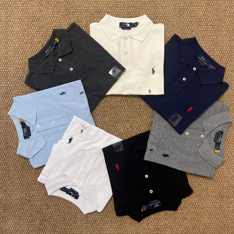 High-Quality Rl Ralph Lauren Classic Two-Button Polo Shirt with Small Horse Embroidery, Men's Loose Fit, Versatile Casual Summer Style High-Quality Rl Ralph Lauren Classic Two-Button Polo Shirt with Small Horse Embroidery, Men's Loose Fit, Versatile Casual Summer Style