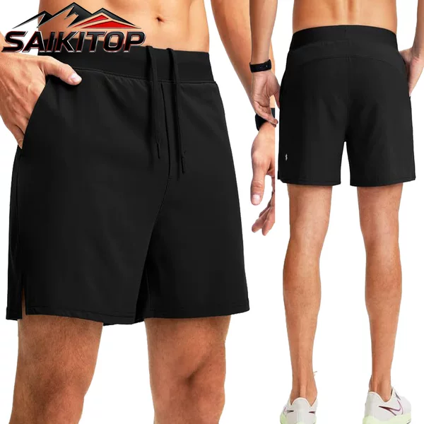 European and American Hot-Selling New Men's Running Shorts with Zipper, Fashionable and Versatile, Casual Quick-Dry Shorts, Loose Fit for Men, Sports Wear