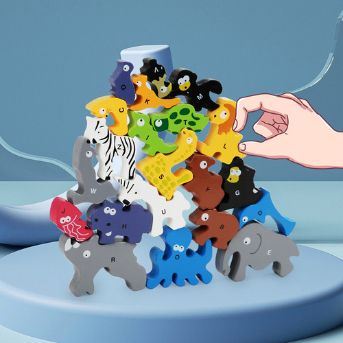 Cartoon traffic animal three-dimensional puzzle wooden puzzle children's baby wooden early education toys