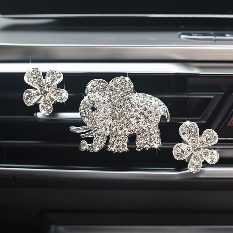 작은 꽃 코끼리 실버 세트