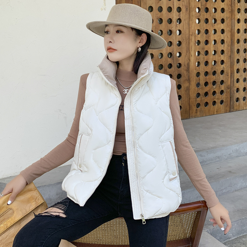 2026 otoño y invierno nuevo chaleco de moda de cuello vertical de algodón abrazadera de caballo estilo coreano de color de hombro abrazadera de caballo estilo coreano chaqueta de mujer image 8