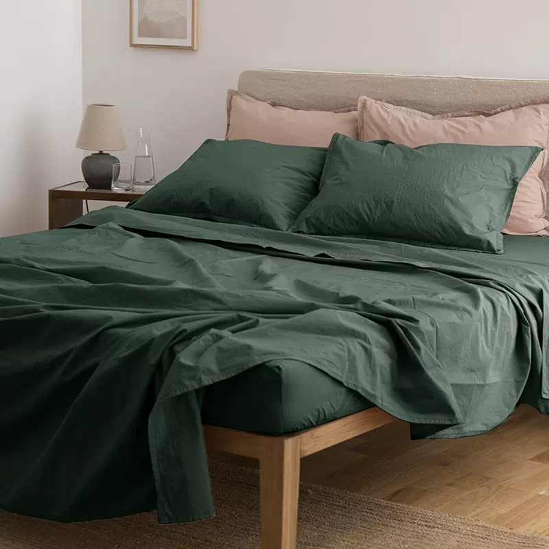 ins风水洗棉床单单品简约纯色夏天纯棉全棉裸睡亲肤床上用品批发
