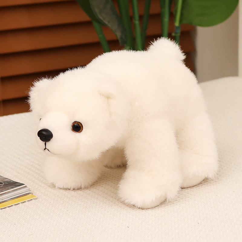 Oso polar de peluche realista transfronterizo, muñeco de oso blanco y oso marrón, muñeco de confort para niños, regalo de cumpleaños.