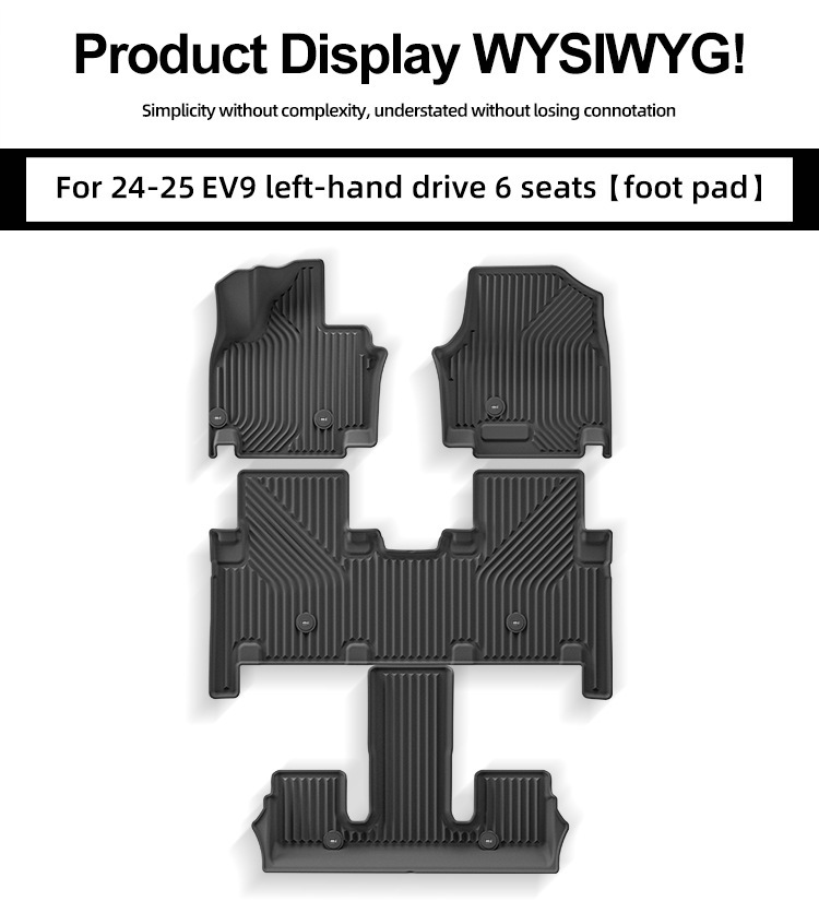 Suitable for 24-25 Kia Ev9 Left and Right Steering Wheel Car Floor Mats, Fully Environmentally Friendly Tpe Floor Mats, Trunk Mats, Cross-Border