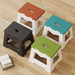 Folding Stool Thickened Bench Outdoor Camping Chair Stall Fishing Stool Portable Plastic Small Chair Foldable
