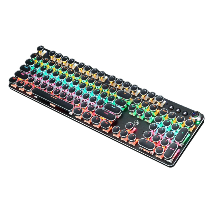 Meishang k820 retro punk mando luminoso keycap Teclado mecánico eje verde juego de ordenador teclado macro con cable