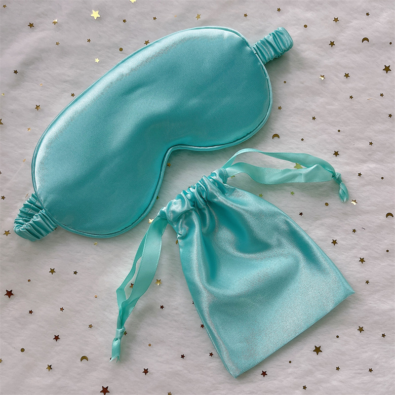 En stock máscara de ojo de seda artificial lazo bolsa nudo regalo de boda traje de seda sueño sombreado máscara de ojo