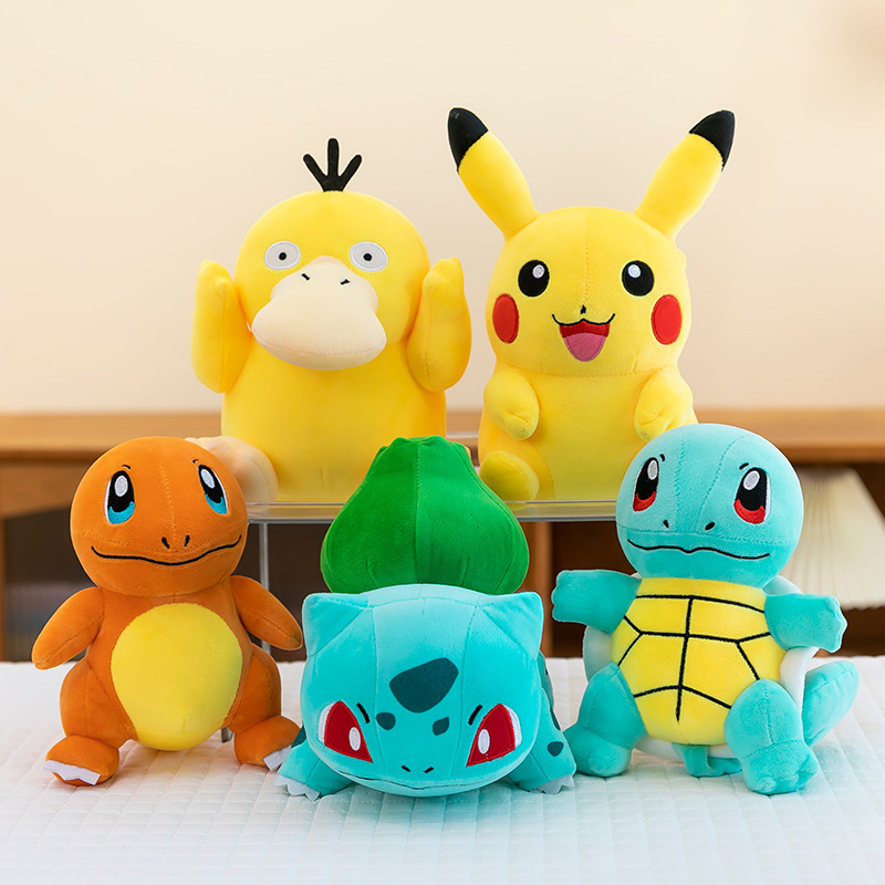 Pokemon Pikachu Plush Toy, Squirtle, Charmander, Cute Dolls, Bulbasaur, Cross-Border