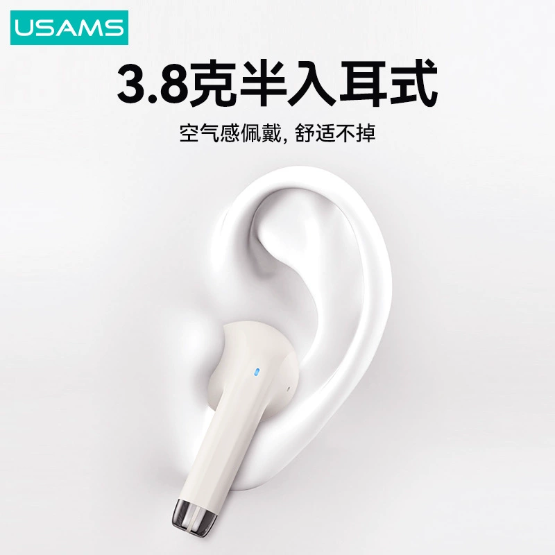 Настоящие беспроводные Bluetooth-наушники USAMS 5.3, низкая задержка, TWS полусидящие наушники, шумоподавление, мини-длительный срок службы