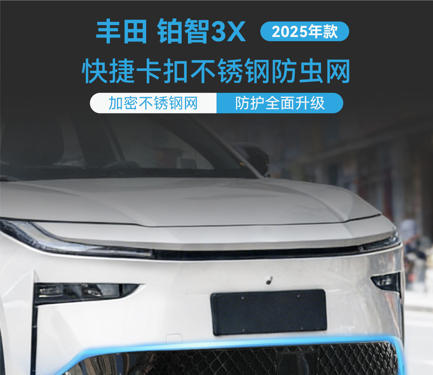 Suitable for Toyota Platinum 3X Segmented Insect-Proof Net Car Modification Parts Wholesale, Insect-Proof Net Accessories Wholesale
