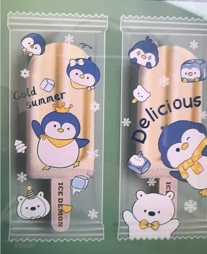 Bolsa de embalaje de paletas de hielo Bolsa de embalaje de helado grueso Bolsa de helado Helado varilla de madera Máquina de sellado Bolsa de plástico transparente