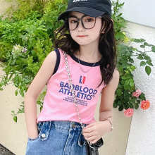 女童吊带背心T外穿夏季2025新款洋气时尚大童运动紧身儿童无袖t