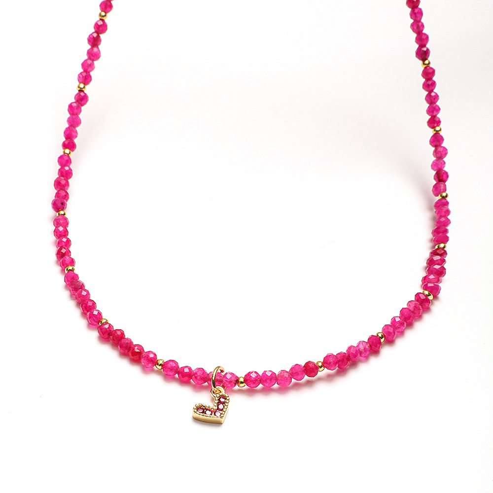 20g Weight Necklace Classification 1 Piece Quantity Travel Occasion Alloy, Agate Material Heart Shape Pattern Women's Gender Beaded Design Ethnic Style, Bohemian Style Ethnic Style Bohemian Heart Shape Alloy Agate Necklace In Bulk 16
