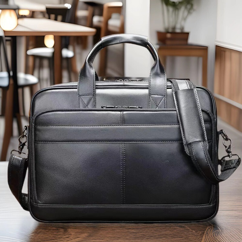 Top Layer Cowhide Business Briefcase Shoulder Crossbody Men's Bag Large Capacity Fashionable Casual Laptop 15.6 Handbag Top Layer Cowhide Business Briefcase Shoulder Crossbody Men's Bag Large Capacity Fashionable Casual Laptop 15.6 Handbag
