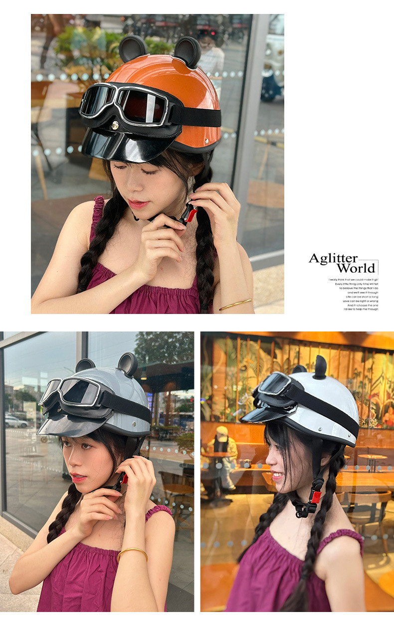 Factory direct Harley retro electric car helmet 3C motorcycle half helmet universal winter helmet cold windproof