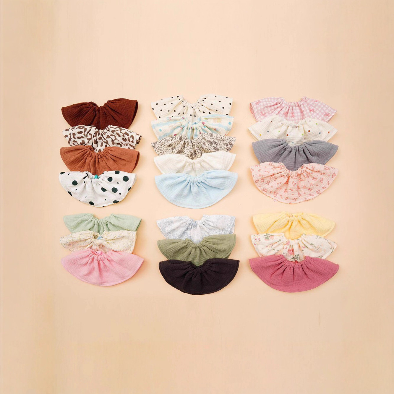 Baby Bib Saliva Towel Type a 4-Layer Cotton Yarn Adjustable Water-Absorbent Breathable Pure Cotton Autumn and Winter Drawstring Baby