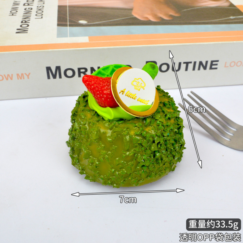 7cm擬似ケーキ模型ピーナッツ砕いたチョコレートムースケーキ泡芙グルメ冷蔵庫貼り擬似食品|undefined
