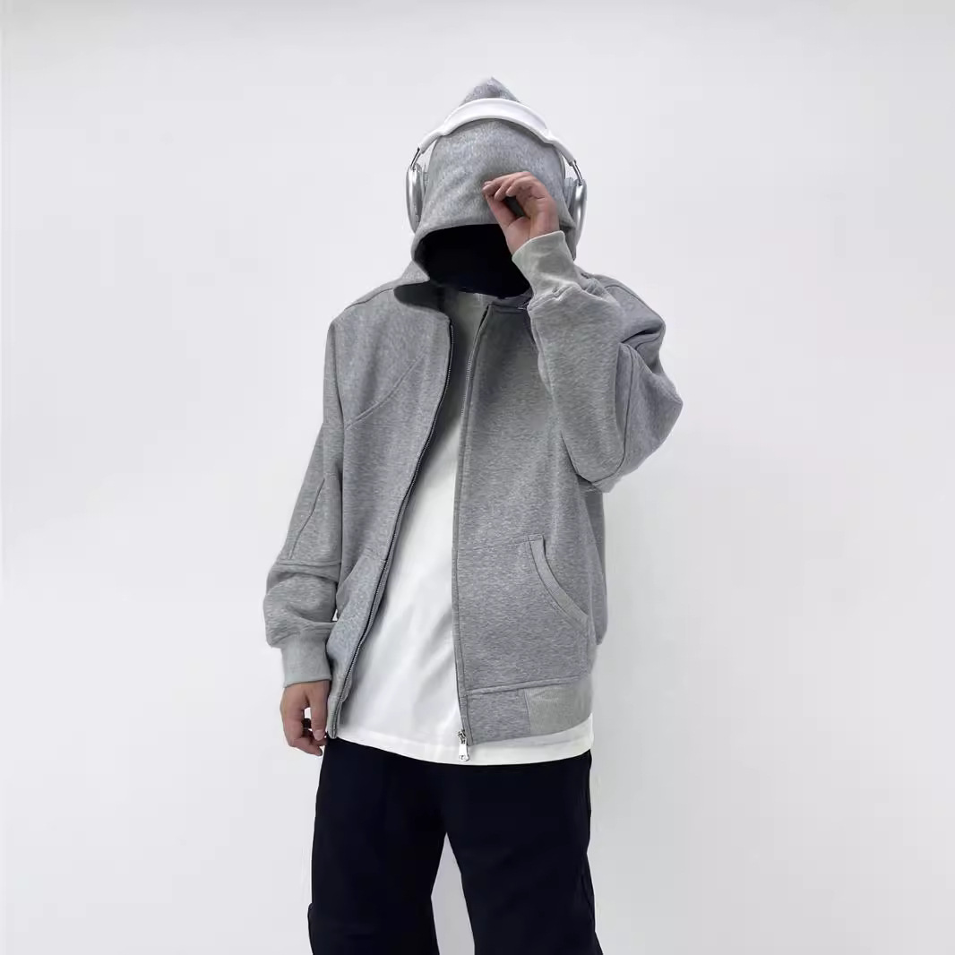 アメリカのファッションブランドのcleanfitと帽子のパーカーの男性の春と秋の新型の重いポンドのboxyの版の帽子のシャツの純色の上着