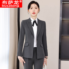 新款布萨龙busalong女长袖职业西服西裤正装套装工作服女8943