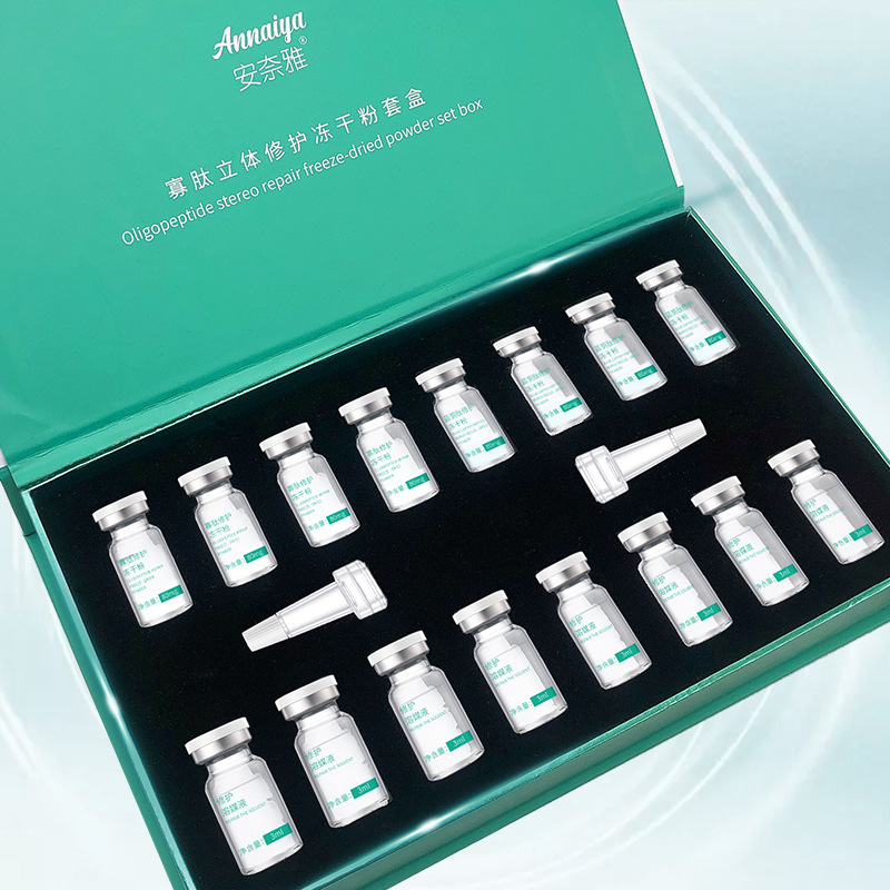 Anaiya Oligopeptide Freeze-Dried Powder for Sensitive Acne-Prone Skin, Lightening Acne Marks and Scars, Post-Treatment Redness, Blue Copper Peptide Freeze-Dried Powder
